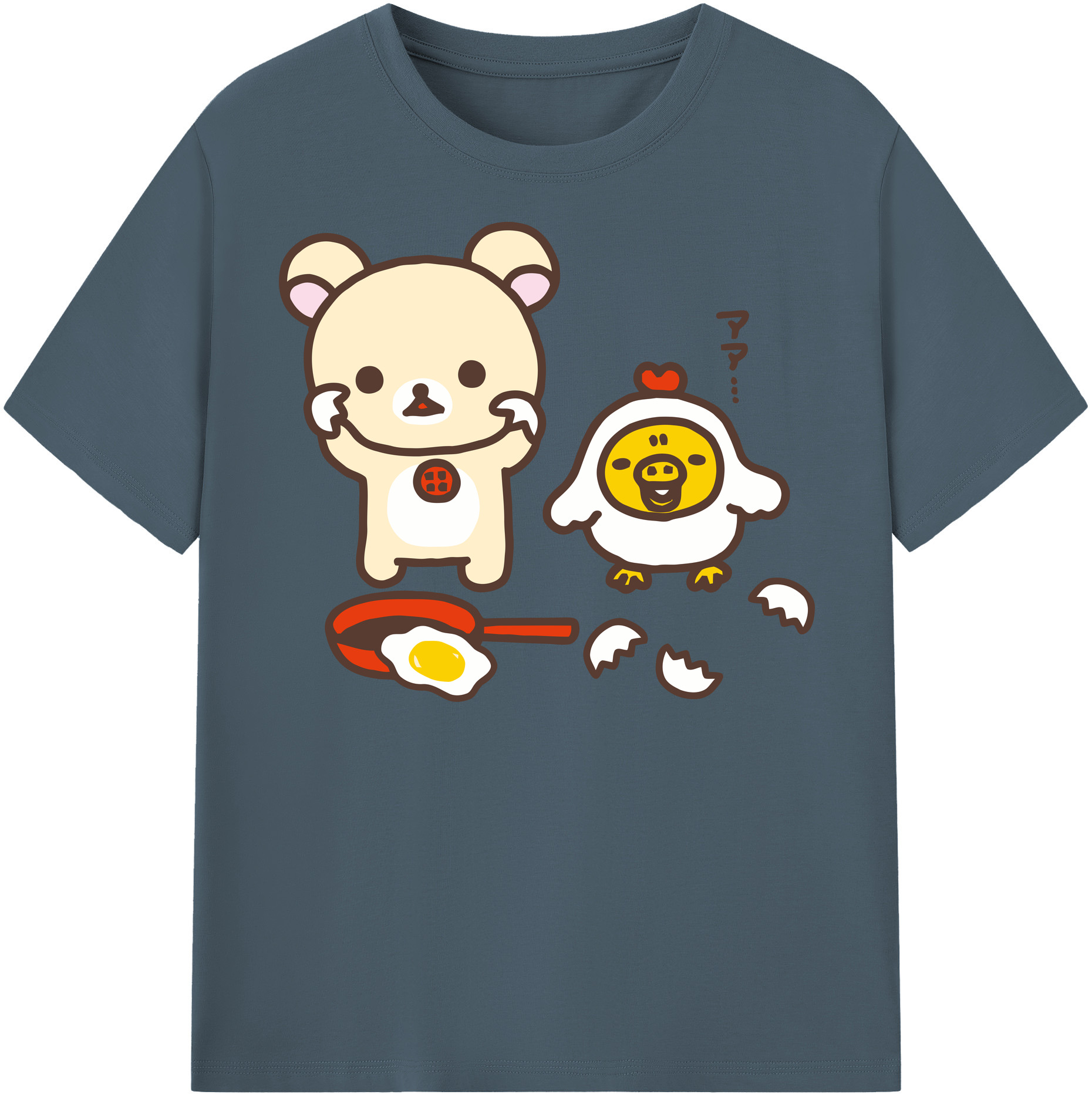 （画像用） リラックマ リラックマ キイロイトリ Rilakkuma Korilakkuma Kiiroitori 綿100％半袖Tシャツ（フロントプリント）